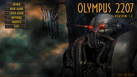 Olympus 2077 - úvodní obrazovka